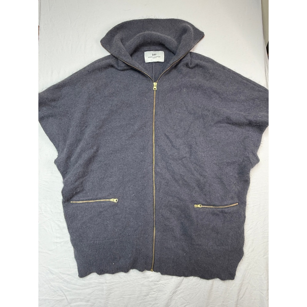 Day Birger et Mikkelsen Angora Blend Zip Up Vest Gray Oversized XS 2133 320 466